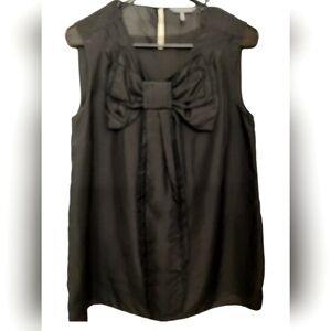 Kristin Davis Black Bow Detail Sleeveless Blouse, M